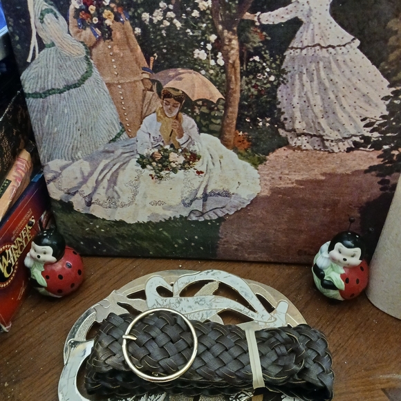 🇮🇹 🇮🇹 Italian Weaved Leather Belt 💐 😍 💕 ♥️ Braided Belt💓Fits Most Waist. - Picture 3 of 8